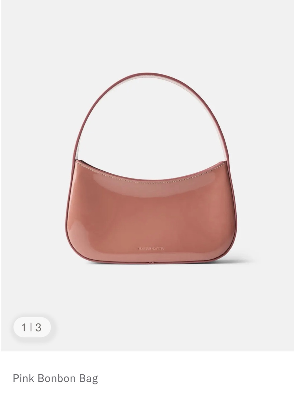 Mansur Gavriel Brown/Pink patent leather Bonbon bag
